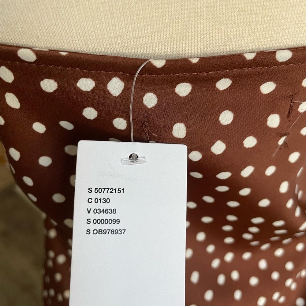 Urban Outfitters brown and white polka dot midi NWT SZ S - Picture 9 of 16